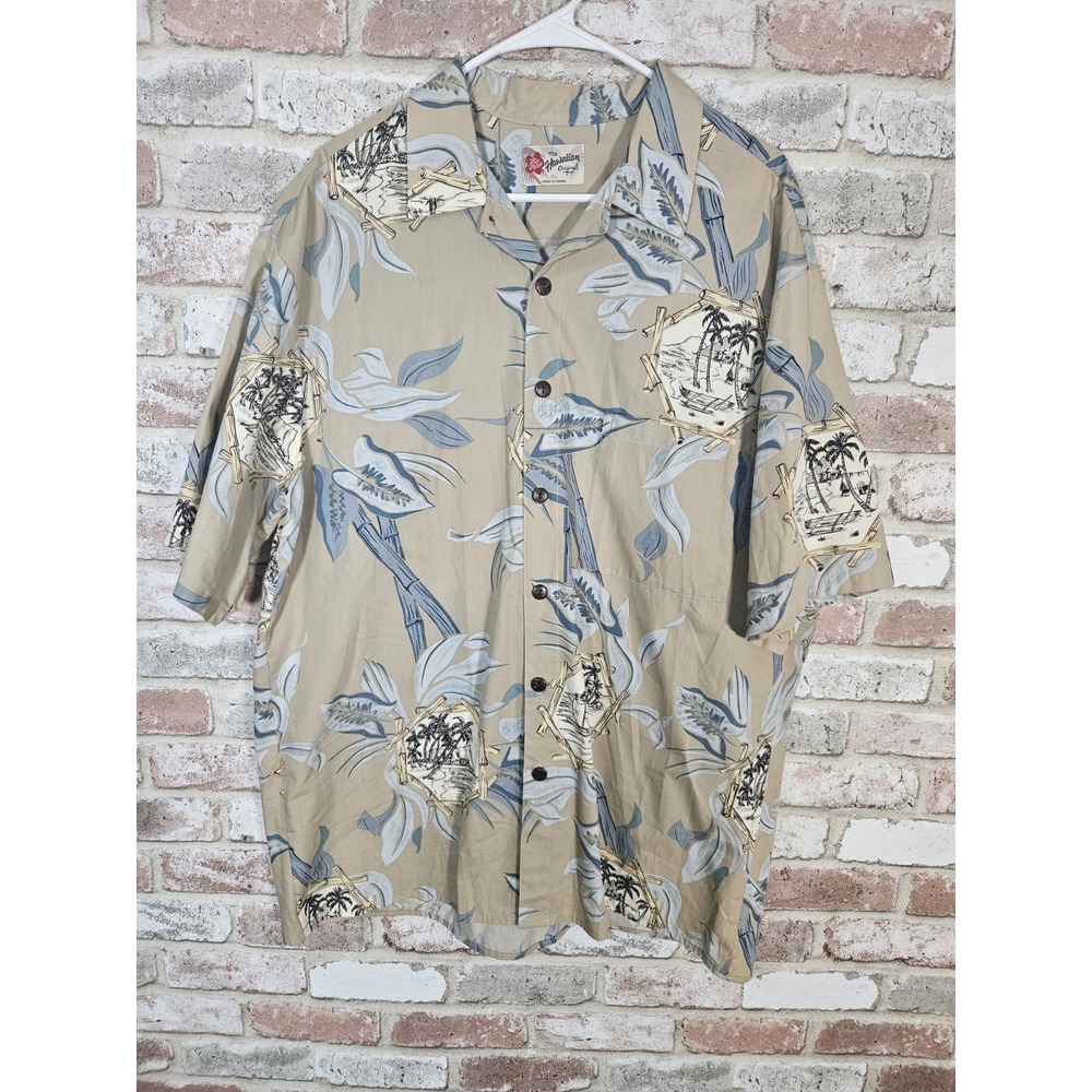 Hilo Hattie Men's Vintage Short Sleeve Hawaiian Button Up Shirt Made in‎ USA XL - Picture 2 of 6